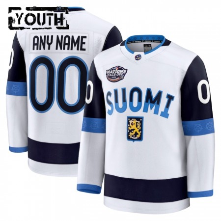 Finnland 4 Nations Face Off 2025 Fanatics Premium Custom Weiss Trikot - Kinder
